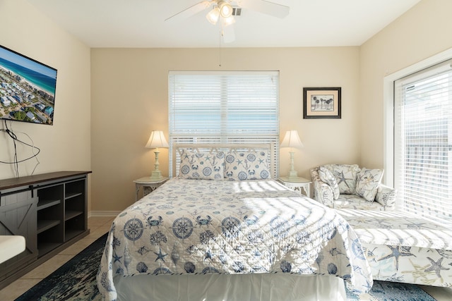 77 Mark St, Destin, FL 32541 - tiled bedroom with ceiling fan