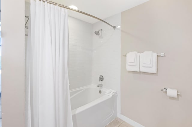 9800 Grand Sandestin Blvd Unit 5410/5412, Miramar Beach, FL 32550 - full bathroom featuring tile patterned flooring, shower / bath combination with curtain, and baseboards