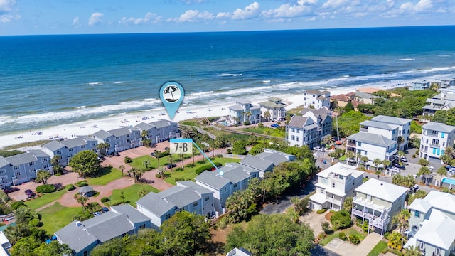aerial perspective of suburban area featuring extended coastline