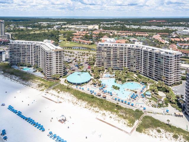 bird's eye view of a pool