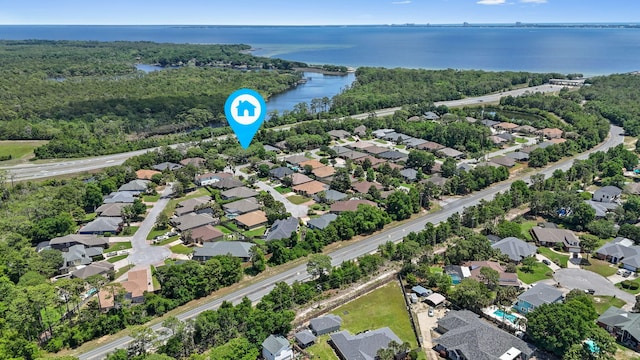 1049 Napa Way, Niceville, FL 32578 - aerial overview of property's location featuring nearby suburban area and a nearby body of water