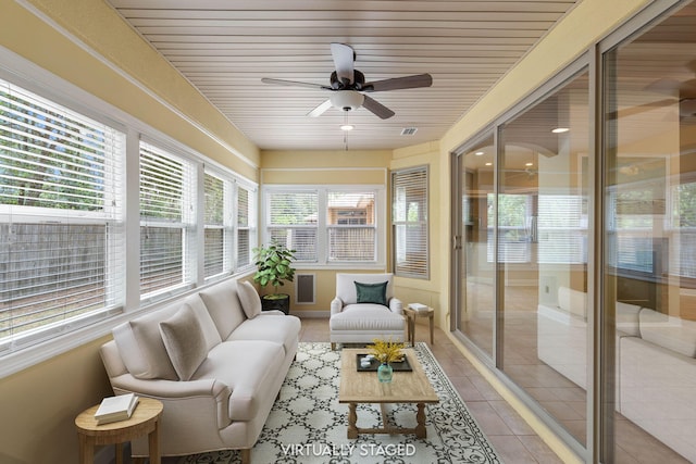 1049 Napa Way, Niceville, FL 32578 - sunroom with healthy amount of natural light, wooden ceiling, and tile patterned flooring