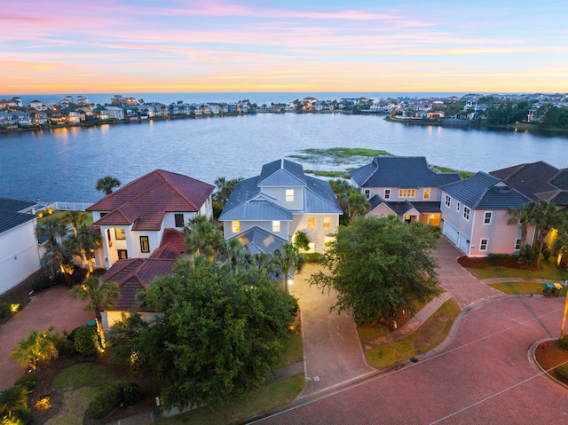 4724 Rendezvous Cv, Destin, FL 32541 - aerial view at dusk of a water view and a residential view