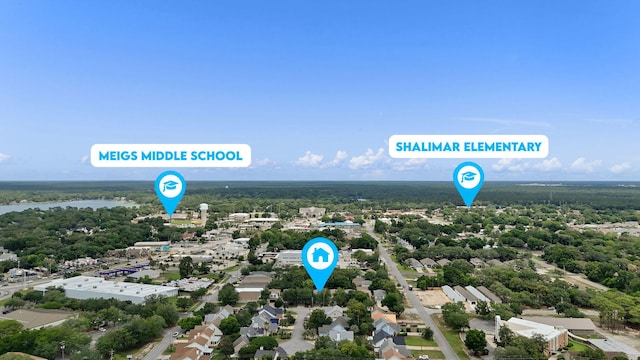 9 5th Ave, Shalimar, FL 32579 - drone / aerial view of a heavily wooded area and a large body of water
