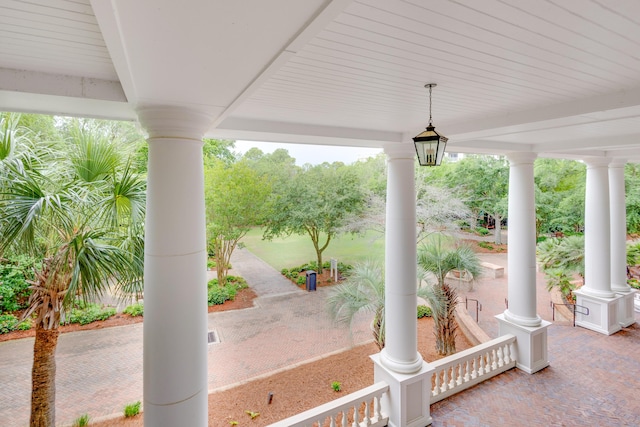 view of patio with a porch