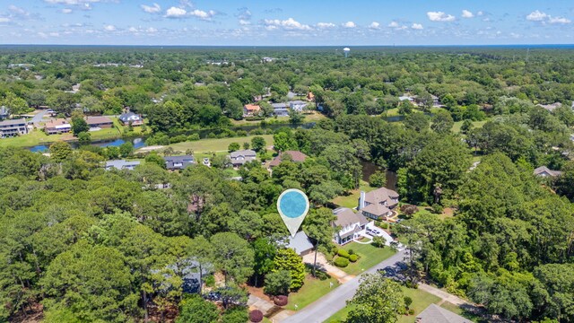 829 S Turnberry Cv, Niceville, FL 32578 - aerial overview of property's location featuring a forest and a nearby body of water