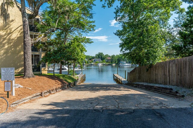 829 S Turnberry Cv, Niceville, FL 32578 - water view with a boat ramp and a boat dock