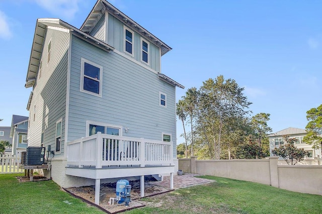 9 Inlet Heights Ln, Inlet Beach, FL 32461 - rear view of house with a wooden deck and central air condition unit