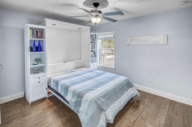 9 Inlet Heights Ln, Inlet Beach, FL 32461 - bedroom with baseboards, dark wood-type flooring, and ceiling fan
