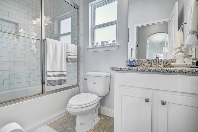 9 Inlet Heights Ln, Inlet Beach, FL 32461 - bathroom featuring toilet, baseboards, combined bath / shower with glass door, and vanity