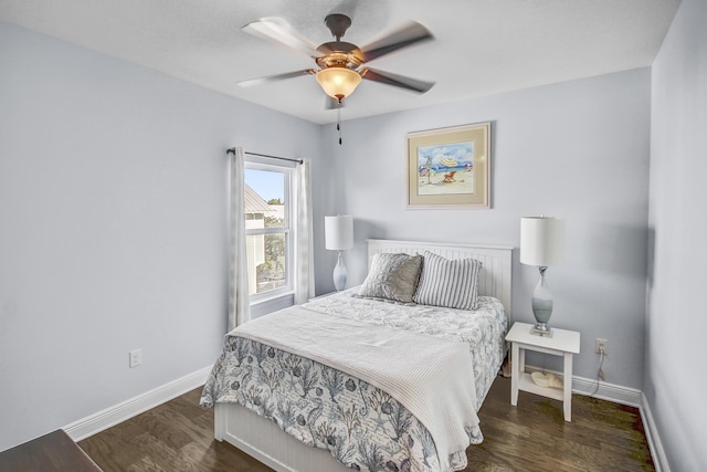 9 Inlet Heights Ln, Inlet Beach, FL 32461 - bedroom featuring baseboards, wood finished floors, and a ceiling fan