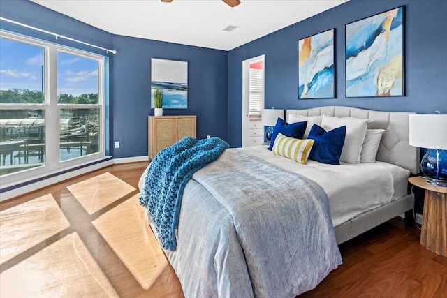 1280 Mahogany Mill Rd, Pensacola, FL 32507 - bedroom featuring wood finished floors and ceiling fan