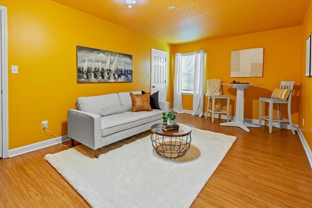 1280 Mahogany Mill Rd, Pensacola, FL 32507 - living area featuring baseboards, wood finished floors, and a textured ceiling