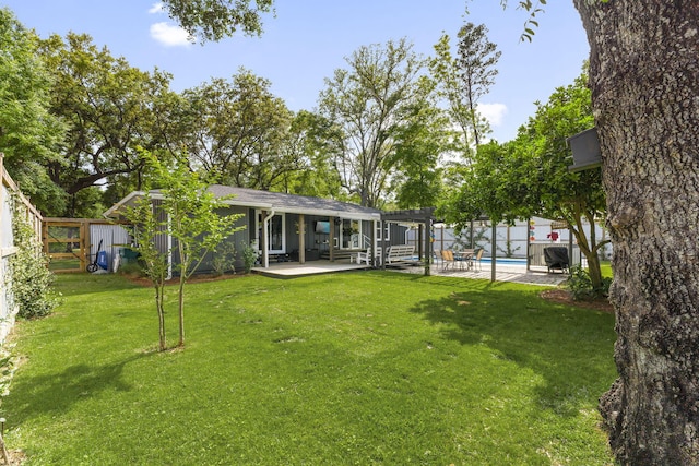 236 Little Canal Dr, Santa Rosa Beach, FL 32459 - fenced backyard featuring a pergola and a patio area