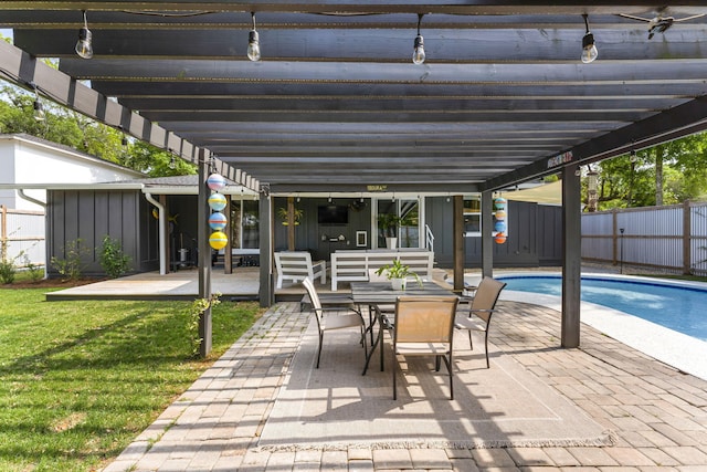 236 Little Canal Dr, Santa Rosa Beach, FL 32459 - view of patio with a pergola and outdoor dining space