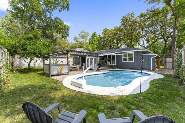 236 Little Canal Dr, Santa Rosa Beach, FL 32459 - view of swimming pool featuring a pergola and a patio area