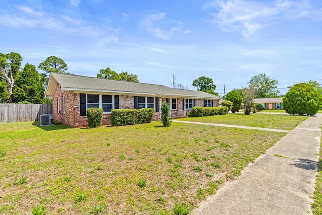 4360 Beau Terra Ln, Pensacola, FL 32514 - ranch-style home with brick siding and central air condition unit