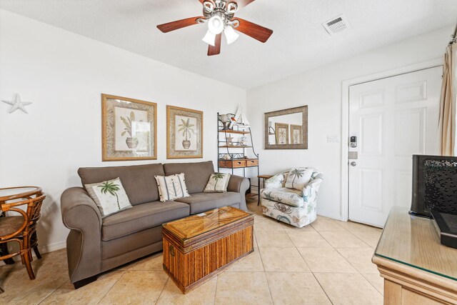11 Beachside Dr Unit 613, Santa Rosa Beach, FL 32459 - living area featuring a ceiling fan and light tile patterned floors