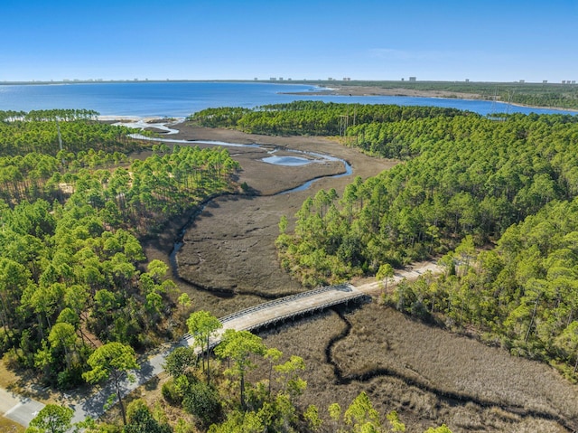 aerial overview of property's location featuring a large body of water