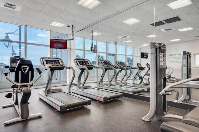 1200 Scenic Gulf Dr Unit B507, Miramar Beach, FL 32550 - workout area with a drop ceiling