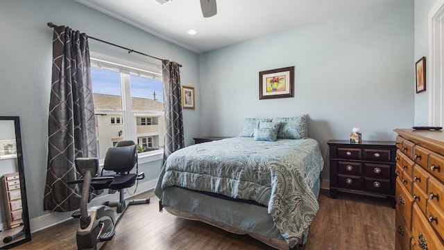 995 Airport Rd Unit 28, Destin, FL 32541 - bedroom featuring wood finished floors, baseboards, and a ceiling fan
