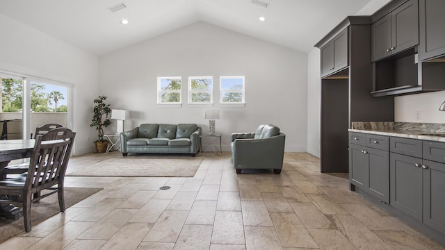 995 Airport Rd Unit 28, Destin, FL 32541 - living room with vaulted ceiling