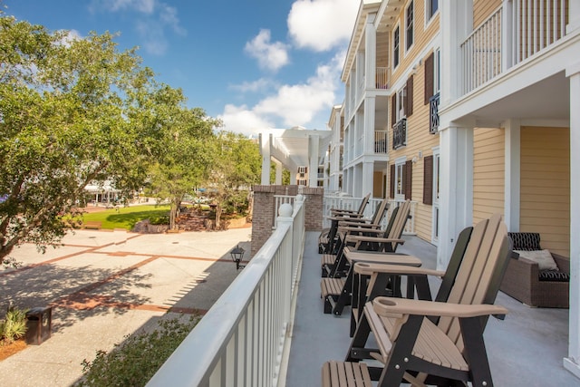 balcony with a residential view