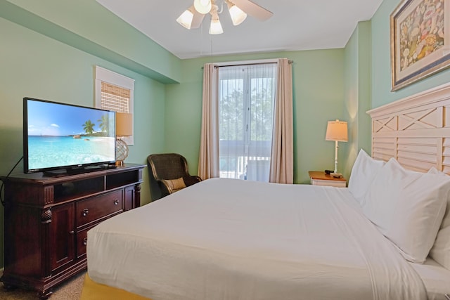 bedroom featuring a ceiling fan