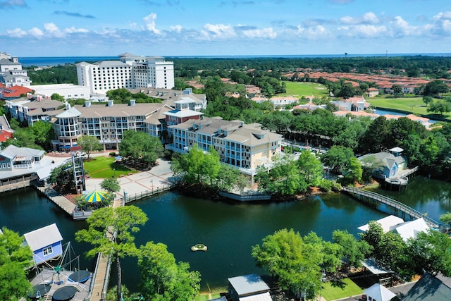 bird's eye view of a large body of water