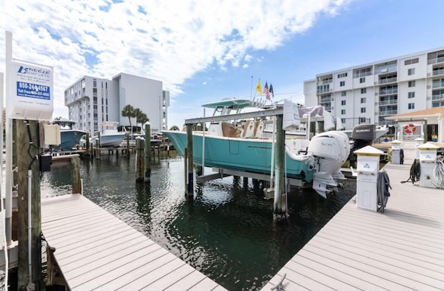 30 Moreno Point Rd Unit 206B, Destin, FL 32541 - dock area with boat lift and a water view
