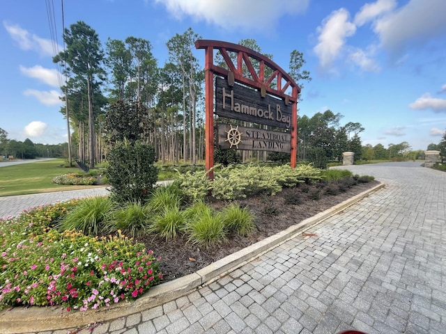 view of community sign