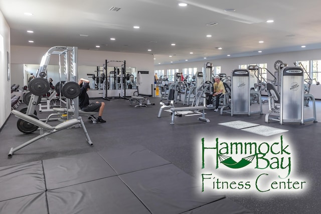 495 Brighton Cv, Freeport, FL 32439 - exercise room featuring recessed lighting