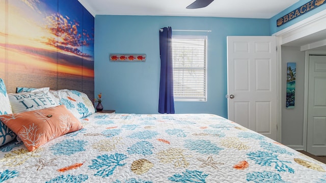 313 13th St, West Panama City Beach, FL 32413 - bedroom featuring ceiling fan