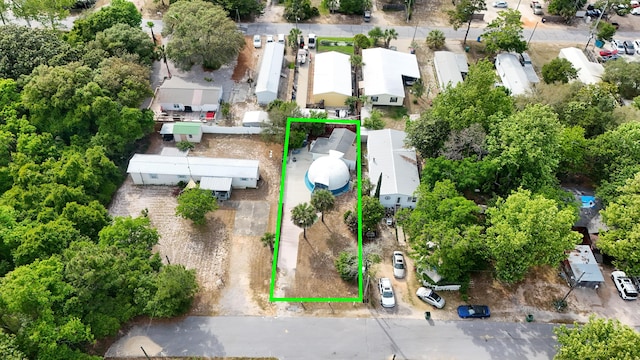 313 13th St, West Panama City Beach, FL 32413 - aerial perspective of suburban area with property parcel outlined