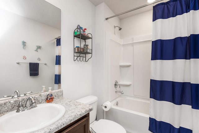 595 Earl Godwin Rd, Freeport, FL 32439 - full bathroom featuring toilet, vanity, and shower / bath combo with shower curtain