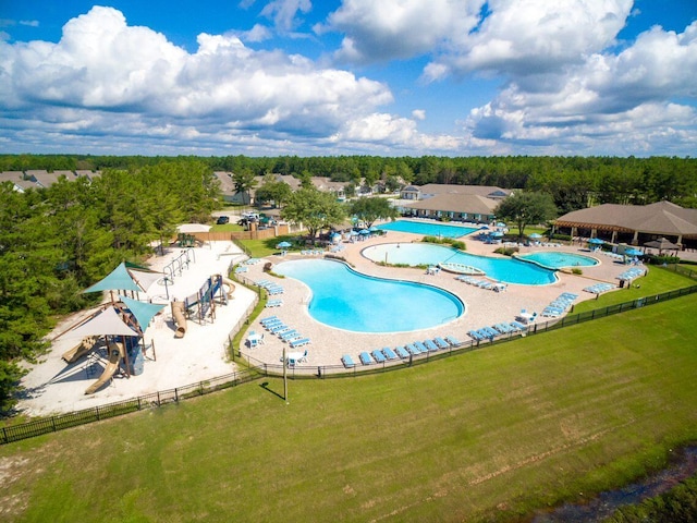 595 Earl Godwin Rd, Freeport, FL 32439 - drone / aerial view of a pool area