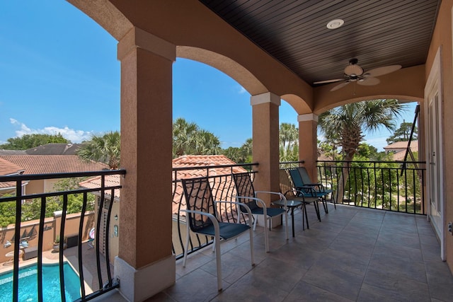 4701 Seastar Vis, Destin, FL 32541 - balcony featuring a ceiling fan and view of pool