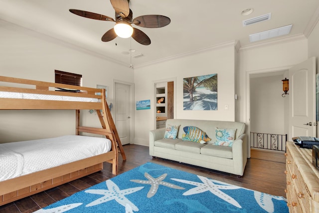 4701 Seastar Vis, Destin, FL 32541 - bedroom with ornamental molding, wood finished floors, ceiling fan, and baseboards