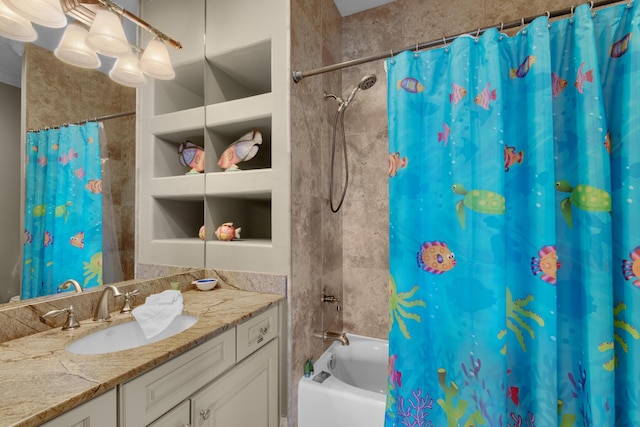4701 Seastar Vis, Destin, FL 32541 - bathroom featuring shower / bathtub combination with curtain and vanity