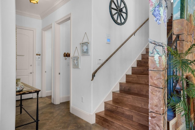 4701 Seastar Vis, Destin, FL 32541 - entryway featuring stairway, crown molding, and baseboards