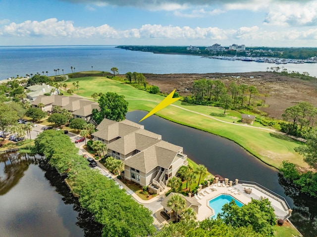 810 Harbour Point Dr Unit 810, Miramar Beach, FL 32550 - aerial view of a large body of water, a golf course, and a pool area