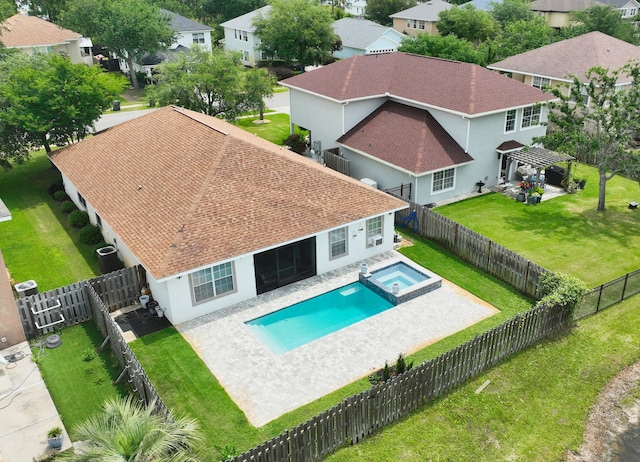 137 Loblolly Bay Dr, Santa Rosa Beach, FL 32459 - view of pool with a residential view, a patio, and a pool with connected hot tub