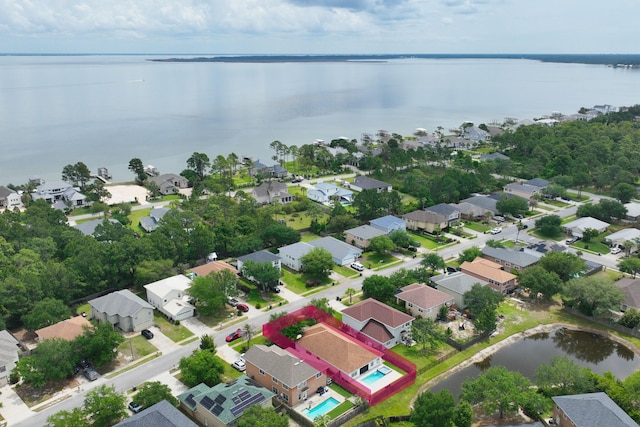137 Loblolly Bay Dr, Santa Rosa Beach, FL 32459 - aerial view of residential area featuring property boundaries highlighted and a nearby body of water