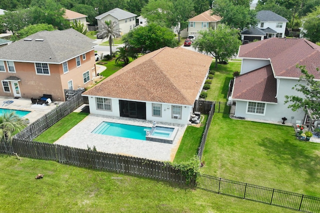 137 Loblolly Bay Dr, Santa Rosa Beach, FL 32459 - view of pool featuring a residential view, a patio area, and a pool with connected hot tub