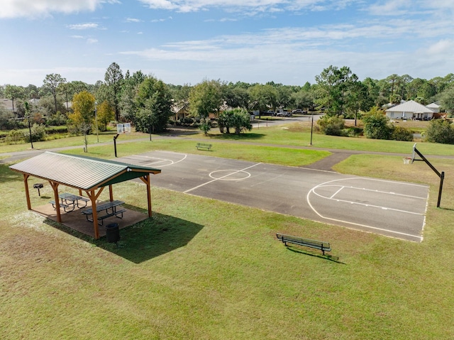 137 Loblolly Bay Dr, Santa Rosa Beach, FL 32459 - view of sport court with a lawn, community basketball court, and view of wooded area