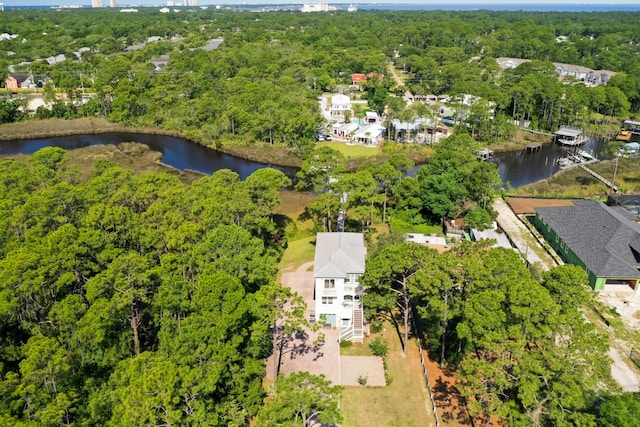 95 Bluebell Cir, Santa Rosa Beach, FL 32459 - aerial view of property's location with a large body of water and a forest