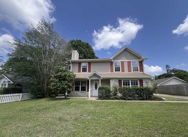 9750 Bobwhite Way, Pensacola, FL 32514 - view of front of home with a chimney and brick siding