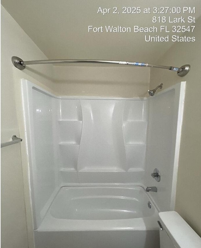 816 Lark St Unit 5, 6, 7, 8, Fort Walton Beach, FL 32547 - bathroom featuring toilet and shower / washtub combination