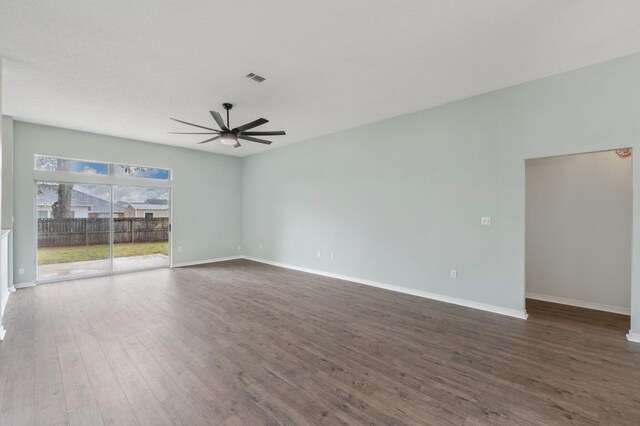 3167 Border Creek Dr, Crestview, FL 32539 - unfurnished room with ceiling fan, dark wood-type flooring, and baseboards