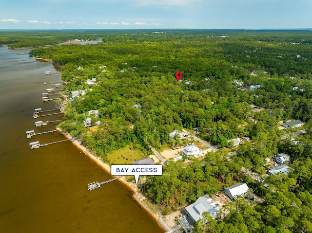 196 Summer Breeze Ln, Santa Rosa Beach, FL 32459 - aerial view of property and surrounding area with a heavily wooded area and a nearby body of water